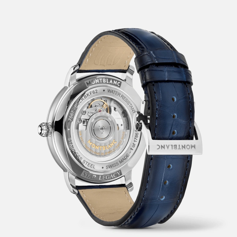 Montblanc,Star 42mm,42mm,Stainless Steel,Blue,Automatic,Moonphase,Day,MB129630