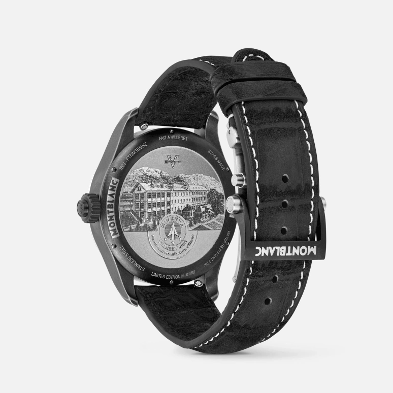 Montblanc,1858 43mm,43mm,Stainless Steel,Skeleton,Handwound,Chronograph,Sapphire,Crystal Glass,MB131155