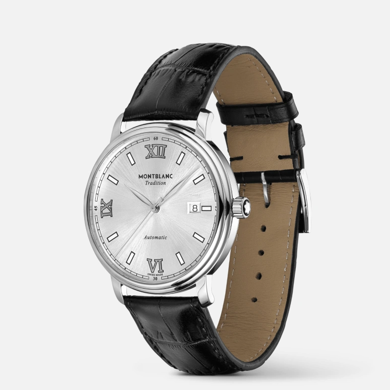Montblanc,Tradition 40mm,40mm,Stainless Steel,Silver White,Automatic,Day,38hours,MB127769