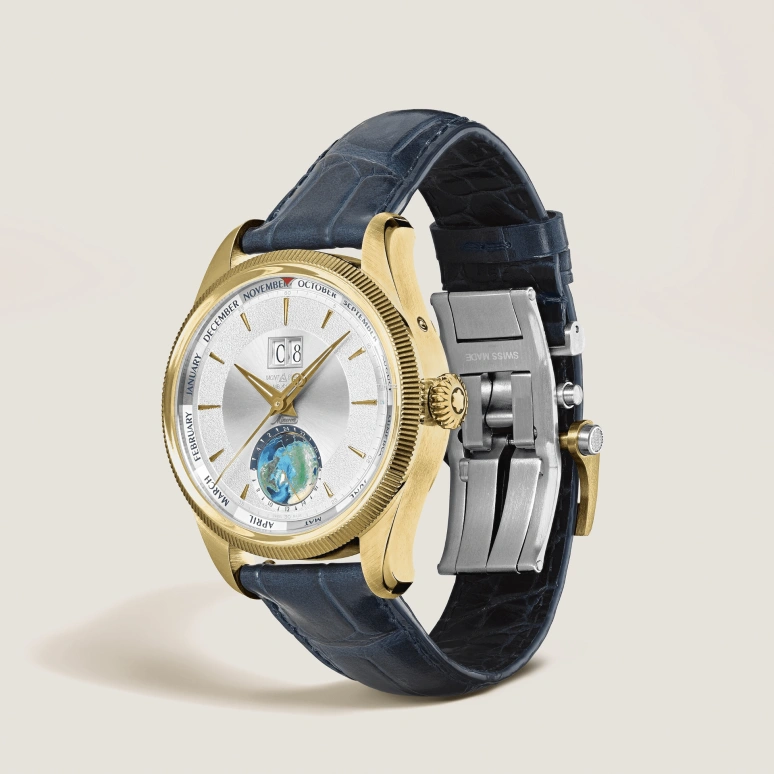 Montblanc,1858 42mm,42mm,Lime Gold,Silver,Handwound,Annual Calendar,Month,World Time,Big Date,65hours,In-house Caliber,MB134027