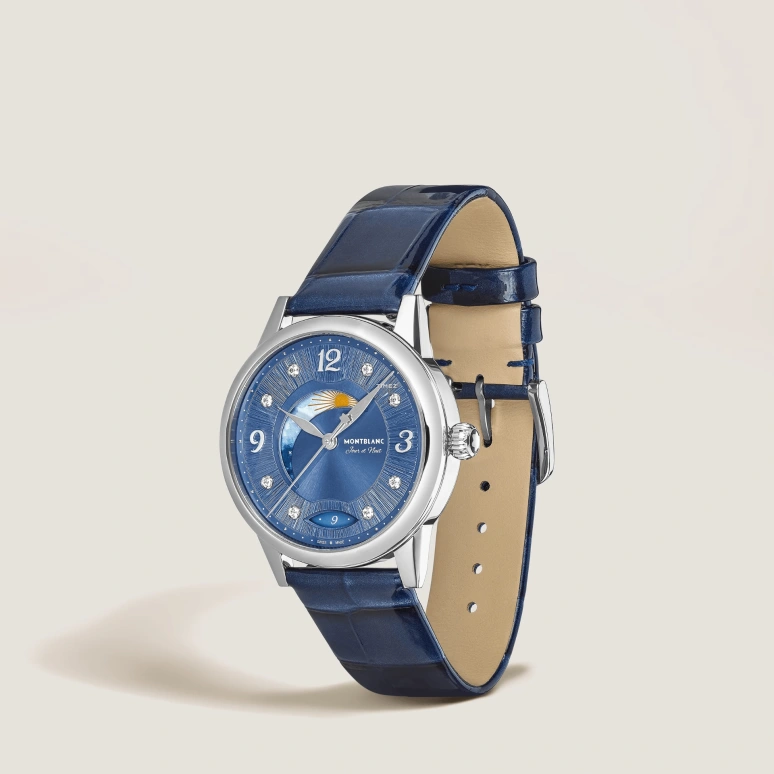 Montblanc,Boheme 34mm,34mm,Stainless Steel,Blue,Automatic,Day,Day / Night Indication,MB133310