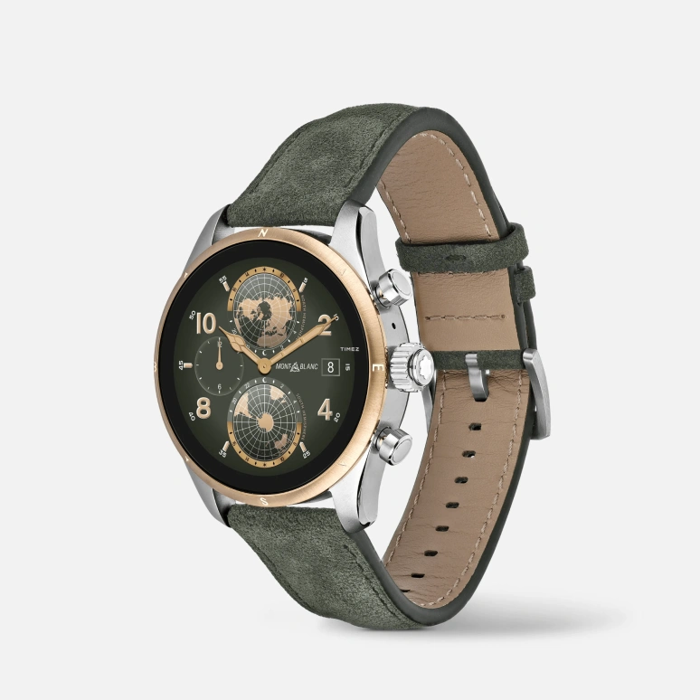 Montblanc,Summit 3 42mm,42mm,Titanium,Green,Processor,Day,Dule Time,World Time,MB131798