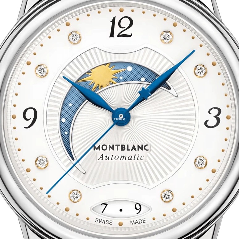 Montblanc,Star 30mm,30mm,Stainless Steel,Silver White,White,Automatic,Day,Day / Night Indication,MB114730