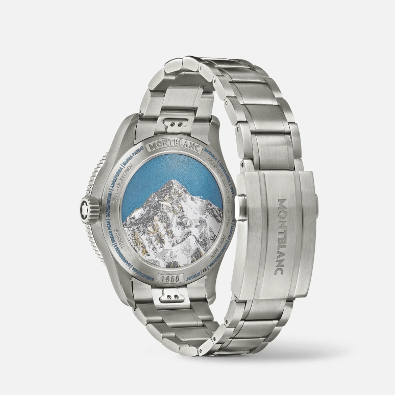 Montblanc,1858 42mm,42mm,Titanium,Grey,Automatic,Day,Dule Time,World Time,MB130982