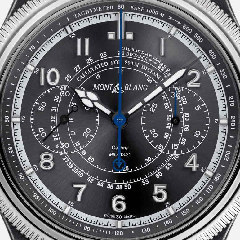 Montblanc,1858 42.50mm,42.50mm,White Gold,Grey,Handwound,Chronograph,55hours,MB133246