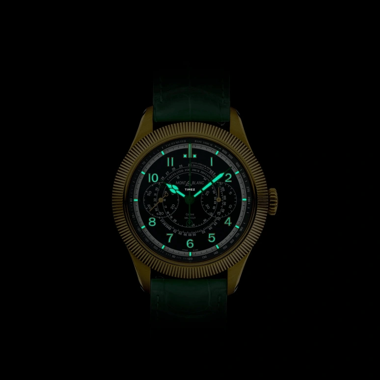 Montblanc,1858 42.50mm,42.50mm,Lime Gold,Green,Handwound,Chronograph,55hours,MB130988