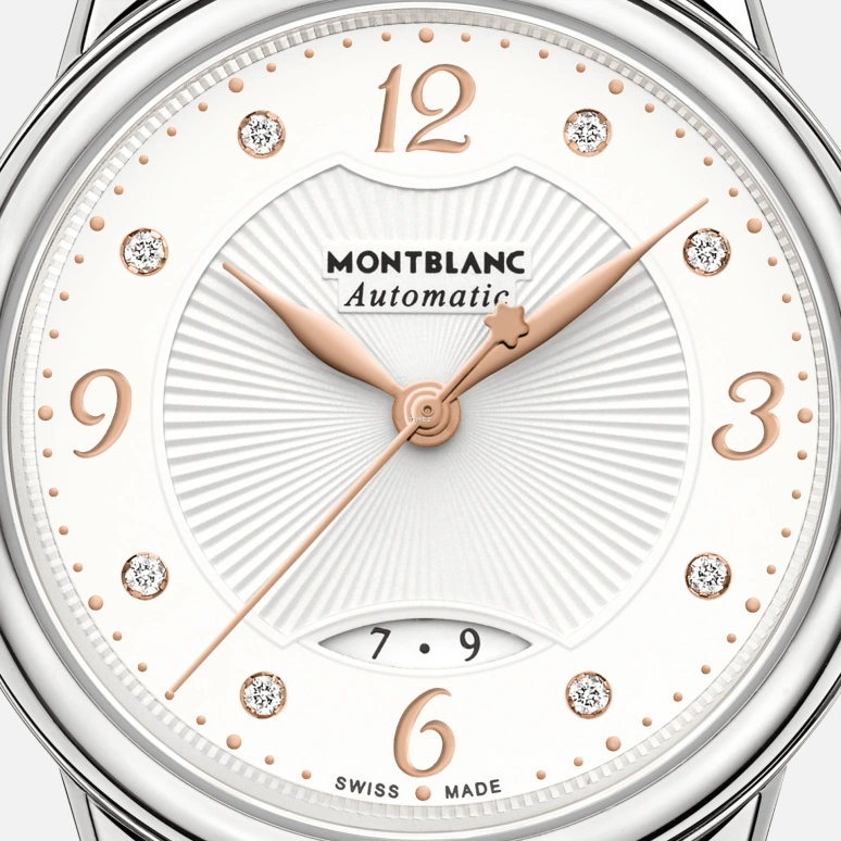Montblanc,Boheme 30mm,30mm,Stainless Steel,Silver White,Automatic,Day,Sapphire,Crystal Glass,MB119918
