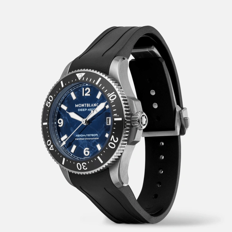 Montblanc,Iced Sea 43mm,43mm,Titanium,Blue,Automatic,Day,120hours,MB133268