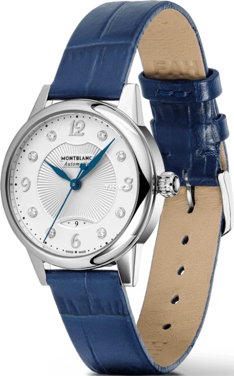 Montblanc,Boheme 30mm,30mm,Stainless Steel,Silver White,White,Automatic,Day,Sapphire,MB127365