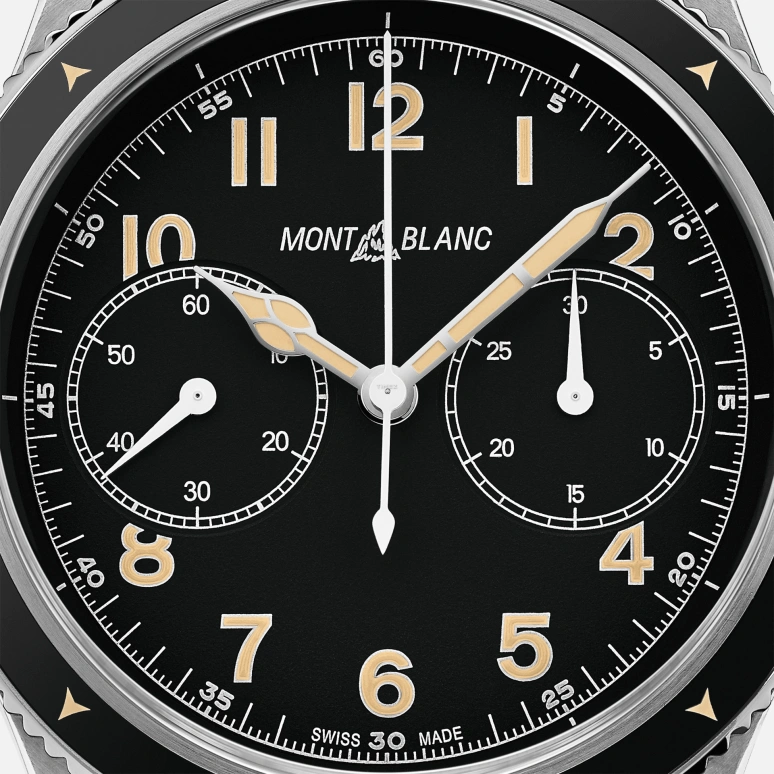 Montblanc,1858 42mm,42mm,Stainless Steel,Black,Automatic,Chronograph,Sapphire,Crystal Glass,MB126915