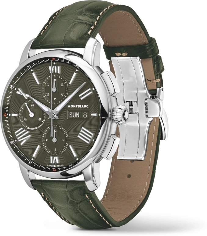 Montblanc,Star 43mm,43mm,Stainless Steel,Green,Automatic,Chronograph,Date,Day,MB132950