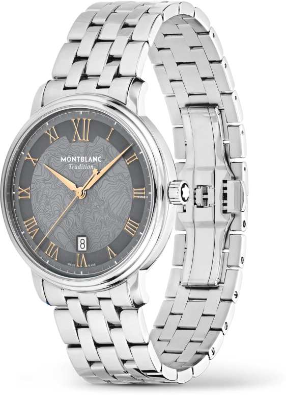 Montblanc,Tradition 40mm,40mm,Stainless Steel,Grey,Automatic,Day,38hours,MB132433