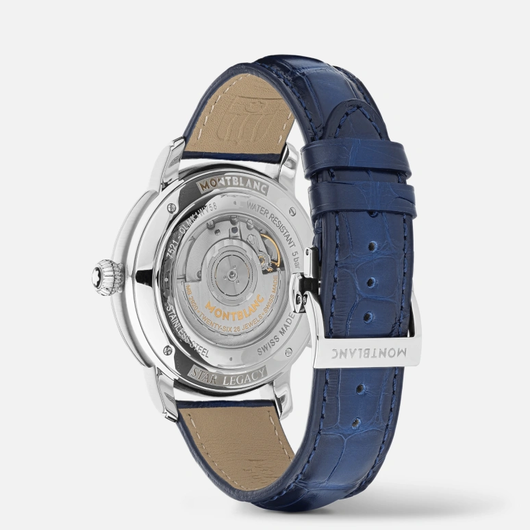 Montblanc,Star 43mm,43mm,Stainless Steel,Blue,Automatic,Dule Time,World Time,Day / Night Indication,MB126108
