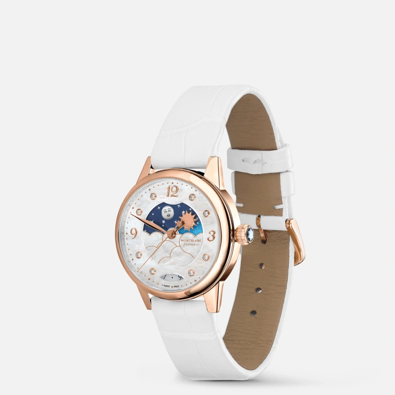 Montblanc,Boheme 30mm,30mm,Rose Gold,White,Automatic,Day,Day / Night Indication,MB129773