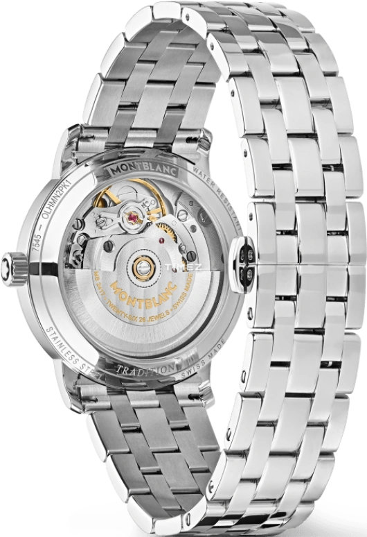 Montblanc,Tradition 32mm,32mm,Stainless Steel,Blue,Automatic,Day,Sapphire,Crystal Glass,MB131297