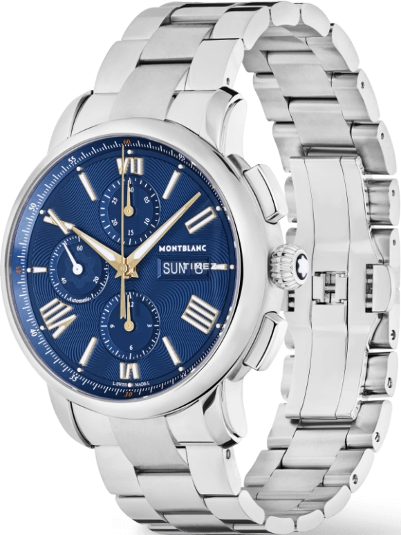 Montblanc,Star 43mm,43mm,Stainless Steel,Blue,Automatic,Chronograph,Date,Day,MB130972