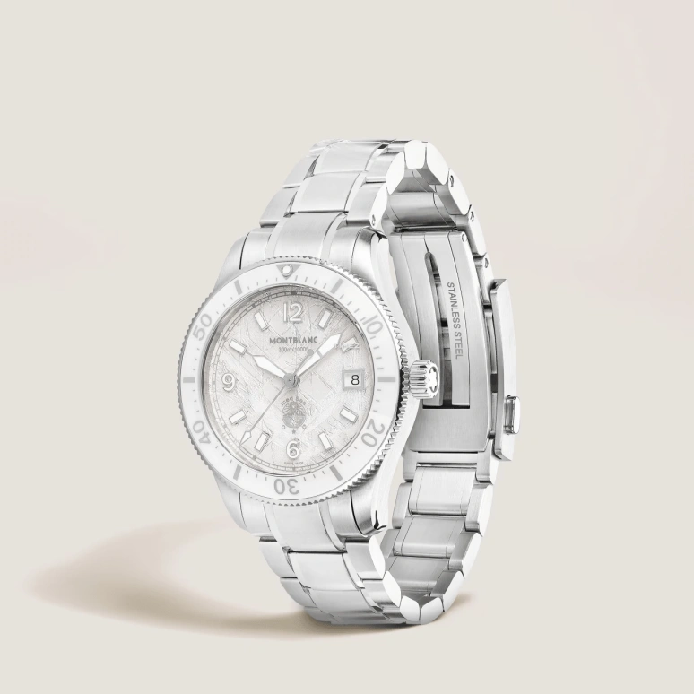 Montblanc,Iced Sea 38mm,38mm,Stainless Steel,Ceramic,White,Automatic,Day,38hours,MB134024