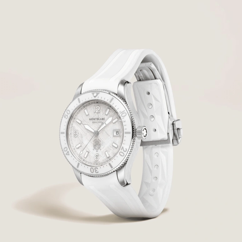 Montblanc,Iced Sea 38mm,38mm,Stainless Steel,Ceramic,White,Automatic,Day,38hours,MB134025