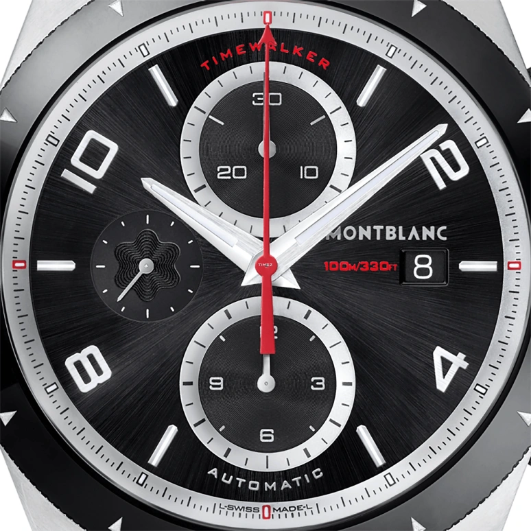 Montblanc,Timewalker 43mm,43mm,Stainless Steel,Black,Automatic,Chronograph,Day,116098