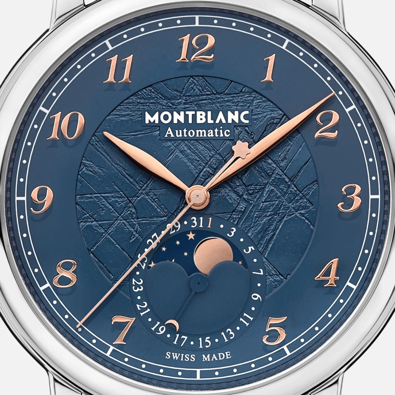 Montblanc,Star 42mm,42mm,Stainless Steel,Blue,Quartz,Moonphase,Day,MB129631