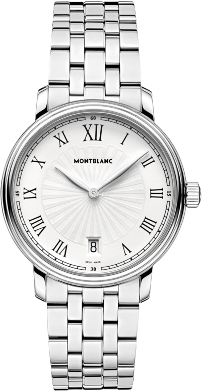 Montblanc,Tradition 36mm,36mm,Stainless Steel,White,Quartz,Day,26280hours,112636