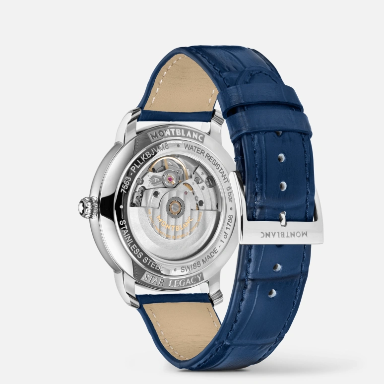 Montblanc,Star 39mm,39mm,Stainless Steel,Blue,Automatic,Day,Sapphire,Crystal Glass,MB129628