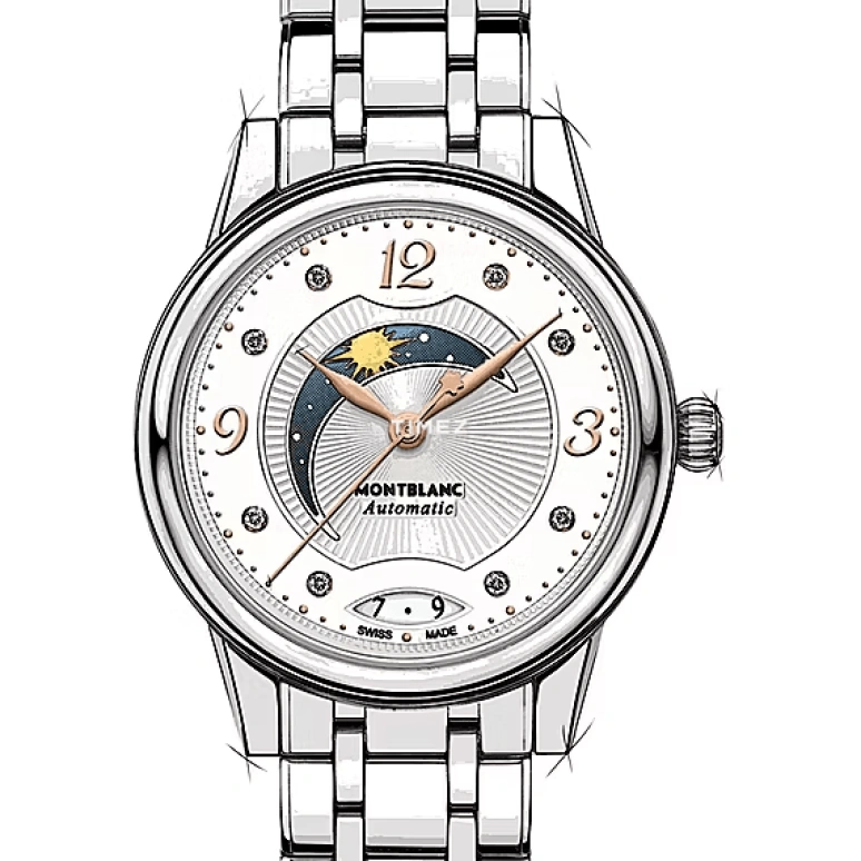 Montblanc,Boheme 30mm,30mm,Stainless Steel,Rose,Silver White,White,Automatic,Day,Day / Night Indication,119934