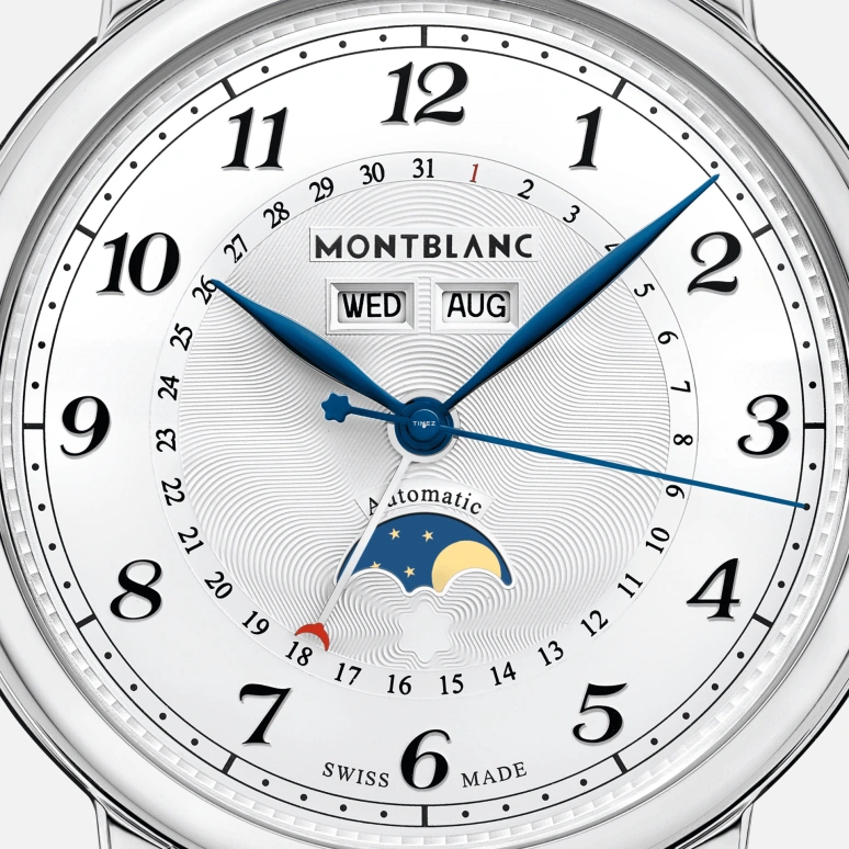 Montblanc,Star 42mm,42mm,Stainless Steel,Silver White,Automatic,Moonphase,Month,Date,Day,Round,Silver,MB118516