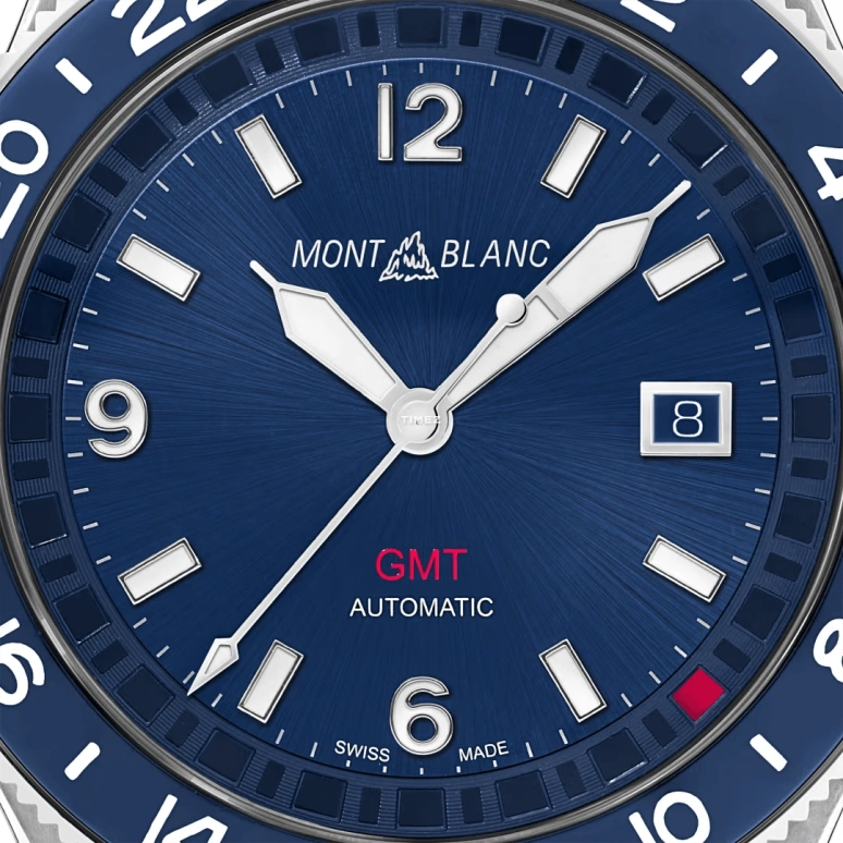 Montblanc,1858 42mm,42mm,Stainless Steel,Blue,Automatic,Day,Sapphire,MB129616