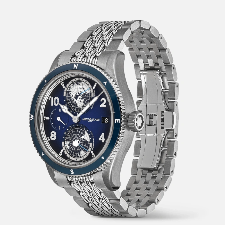 Montblanc,1858 42mm,42mm,Titanium,Blue,Automatic,Day,Dule Time,World Time,Day / Night Indication,42hours,In-house Caliber,MB125567