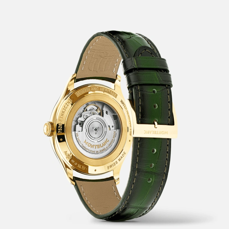 Montblanc,Heritage 40mm,40mm,Yellow Gold,Green,Automatic,Sapphire,Crystal Glass,Round,MB126464