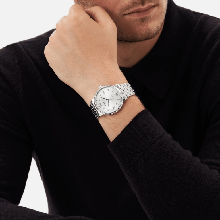 Montblanc,Tradition 40mm,40mm,Stainless Steel,Silver White,Automatic,Day,38hours,MB127770