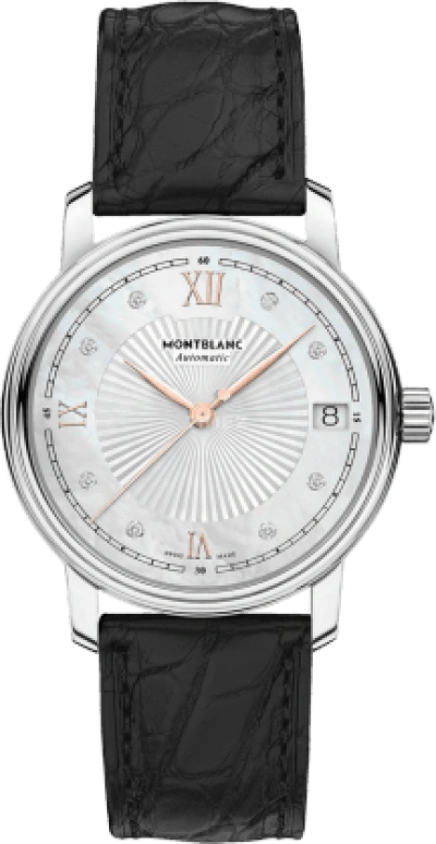 Montblanc,Tradition 32mm,32mm,Stainless Steel,White,Automatic,Day,38hours,114957