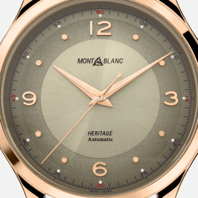 Montblanc,Heritage 40mm,40mm,Rose Gold,Brown,Automatic,Sapphire,Crystal Glass,Round,MB119946