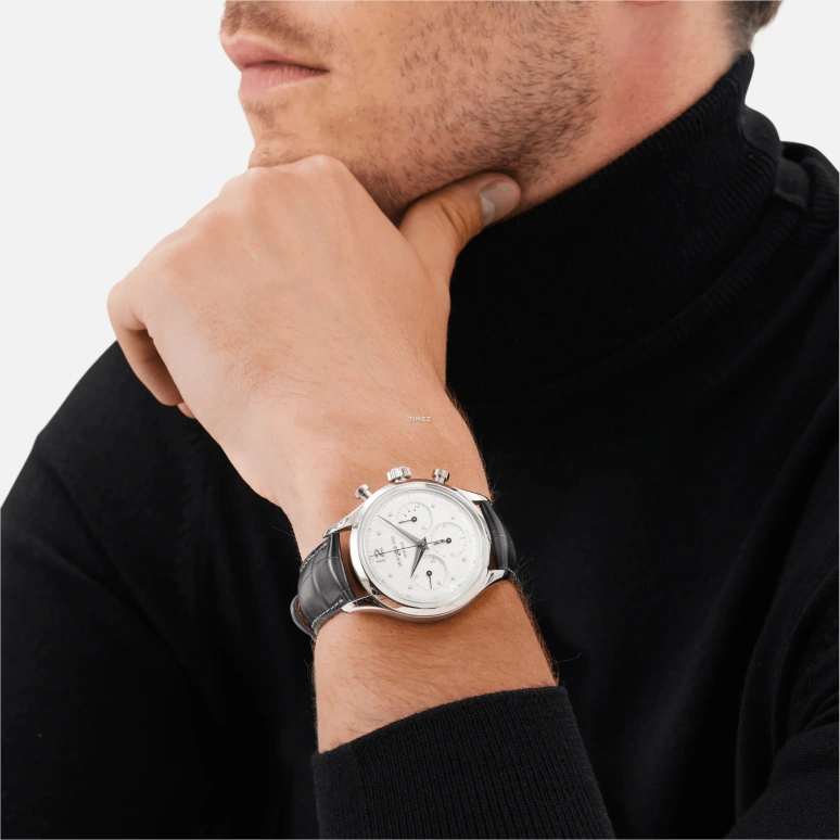 Montblanc,Heritage 41mm,41mm,Stainless Steel,White,Silver White,Automatic,Chronograph,Sapphire,Crystal Glass,MB128670