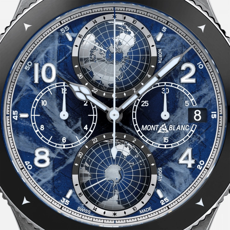 Montblanc,1858 44mm,44mm,Titanium,Blue,Automatic,World Time,Day / Night Indication,MB129624