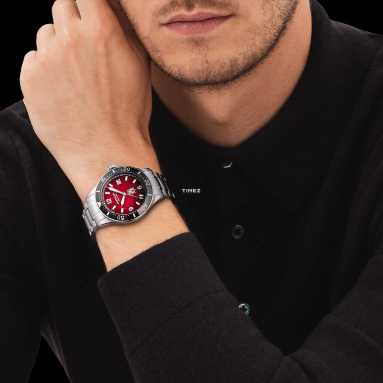 Montblanc,Iced Sea 41mm,41mm,Stainless Steel,Ceramic,Red,Automatic,Day,72hours,MB132291