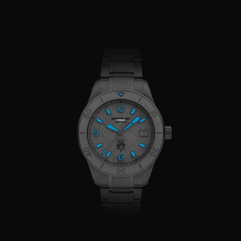 Montblanc,Iced Sea 38mm,38mm,Stainless Steel,Ceramic,White,Automatic,Day,38hours,MB134024