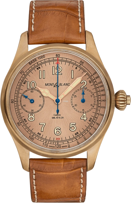 Montblanc,1858 44mm,44mm,Bronze,Coffee,Handwound,Chronograph,Sapphire,Crystal Glass,MB117064