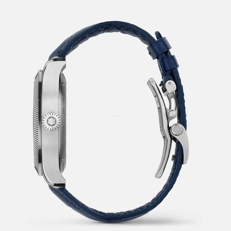 Montblanc,1858 42.42mm,42.42mm,Stainless Steel,Blue,Handwound,Chronograph,55hours,MB130987