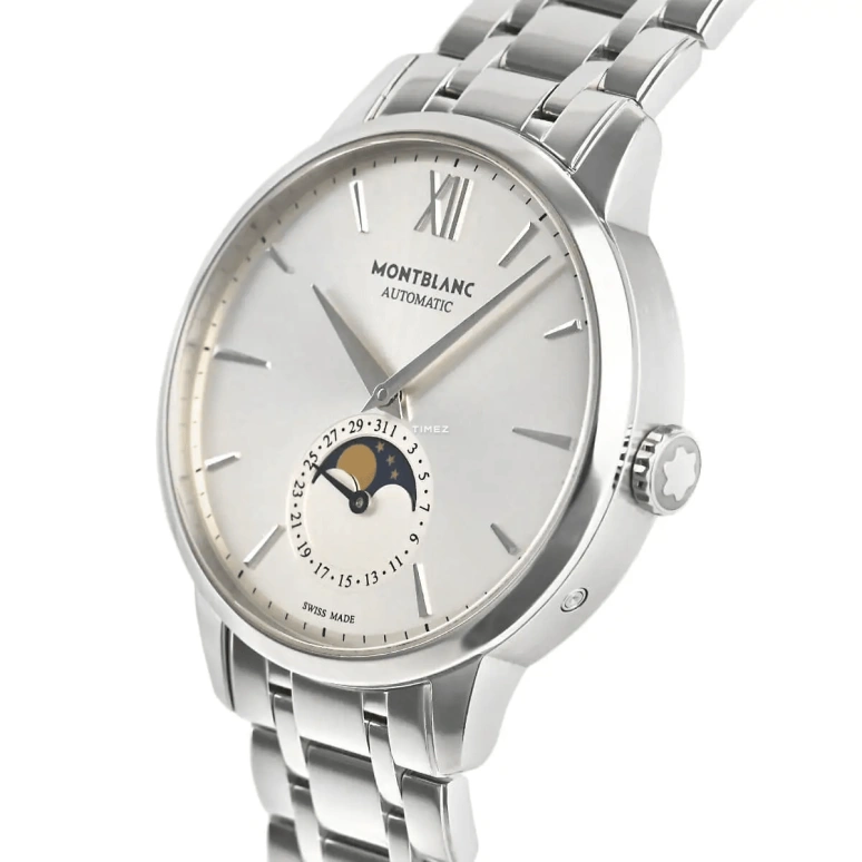 Montblanc,Heritage 39mm,39mm,Stainless Steel,Silver,Automatic,Moonphase,Day,111184