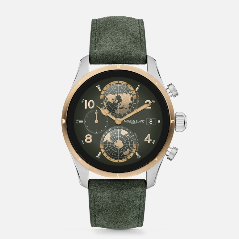 Montblanc,Summit 3 42mm,42mm,Titanium,Green,Processor,Day,Dule Time,World Time,MB131798