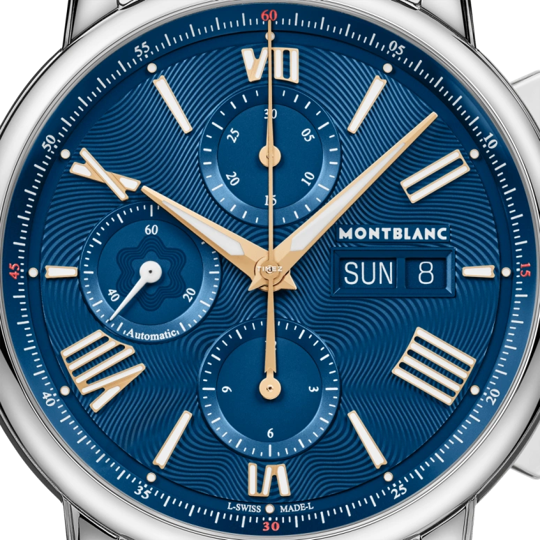 Montblanc,Star 43mm,43mm,Stainless Steel,Blue,Automatic,Chronograph,Date,Day,MB130972
