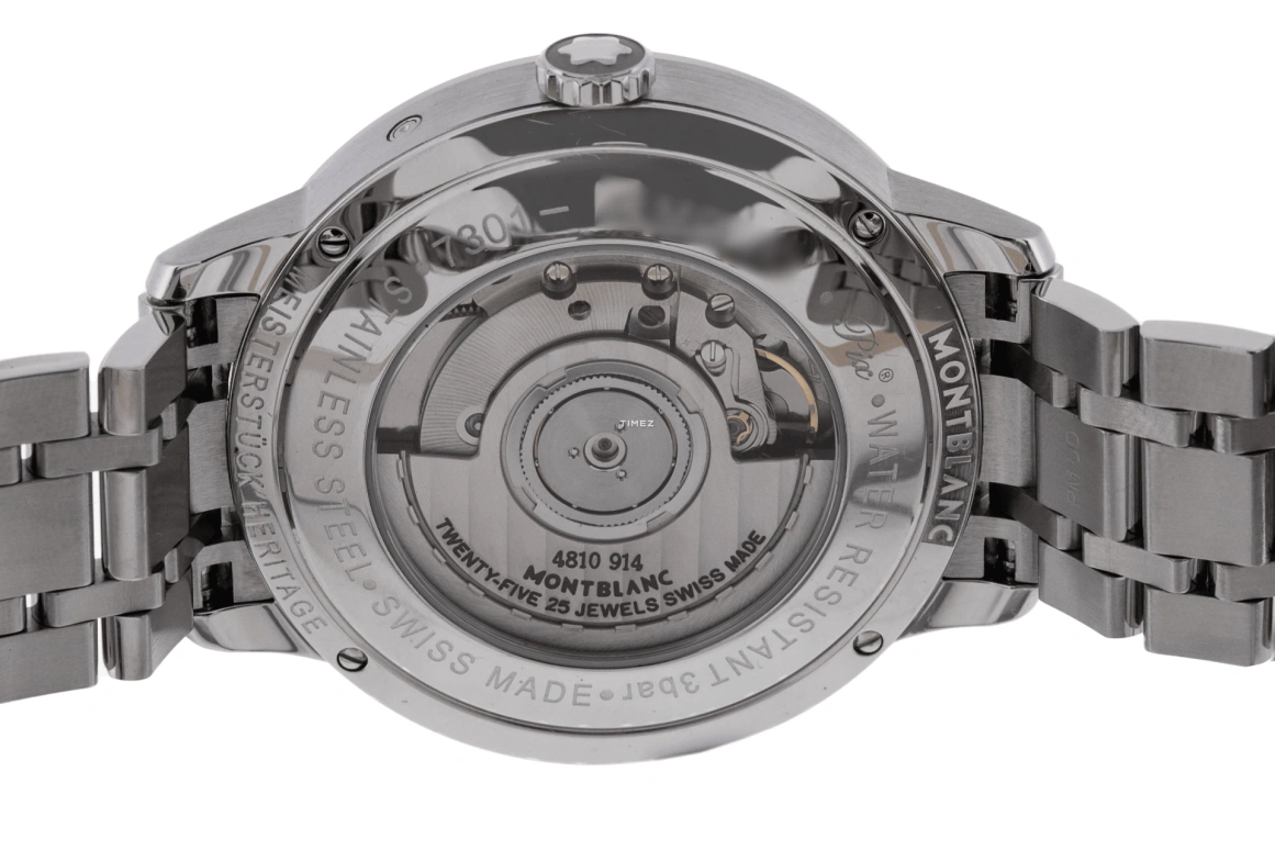 Montblanc,Heritage 39mm,39mm,Stainless Steel,Silver,Automatic,Moonphase,Day,111184