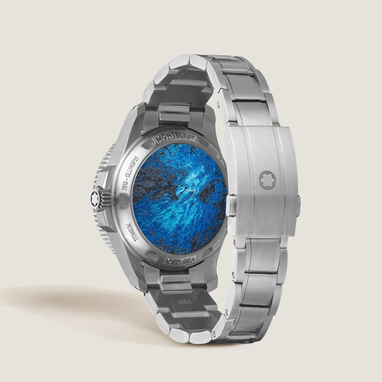 Montblanc,Iced Sea 43mm,43mm,Titanium,Blue,Automatic,Day,120hours,MB135634