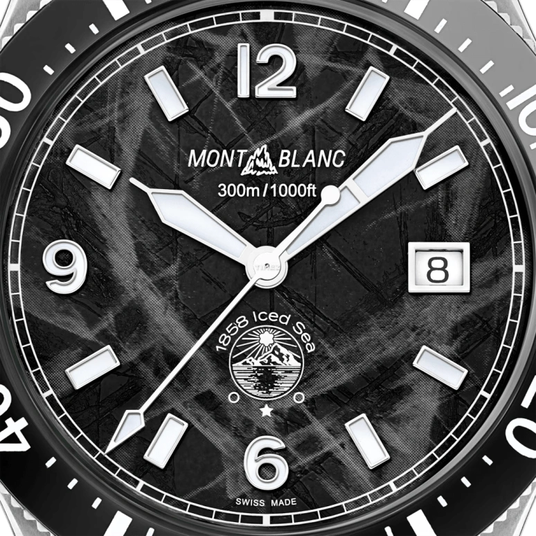 Montblanc,Iced Sea 41mm,41mm,Stainless Steel,Ceramic,Black,Automatic,Day,38hours,MB129371