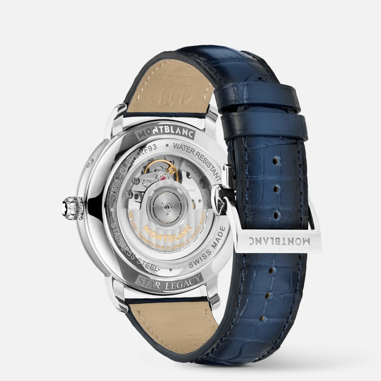 Montblanc,Star 42mm,42mm,Stainless Steel,Silver White,Automatic,Moonphase,Month,Date,Day,Sapphire,Crystal Glass,Round,MB128676
