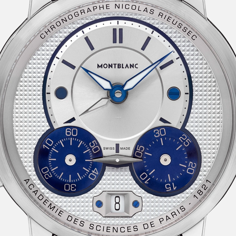Montblanc,Star 43mm,43mm,Stainless Steel,White,Grey,Blue,Automatic,Chronograph,Day,Dule Time,Day / Night Indication,72hours,In-house Caliber,MB129764