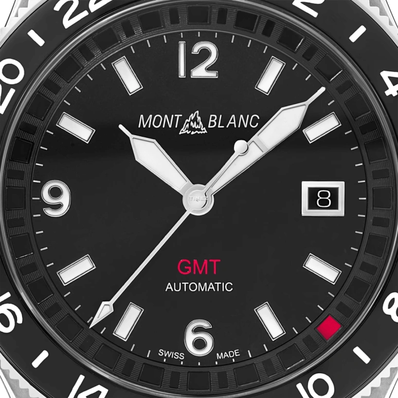 Montblanc,1858 42mm,42mm,Stainless Steel,Black,Automatic,Day,Dule Time,MB129615