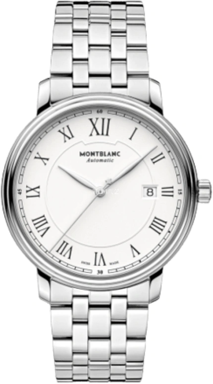 Montblanc,Tradition 40mm,40mm,Stainless Steel,White,Automatic,Day,38hours,112610